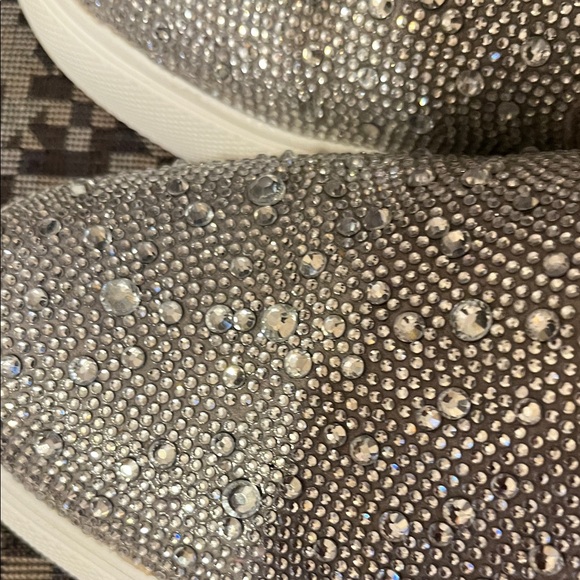 Steve Madden Women's Silver Rhinestone Sneakers - Picture 5 of 6